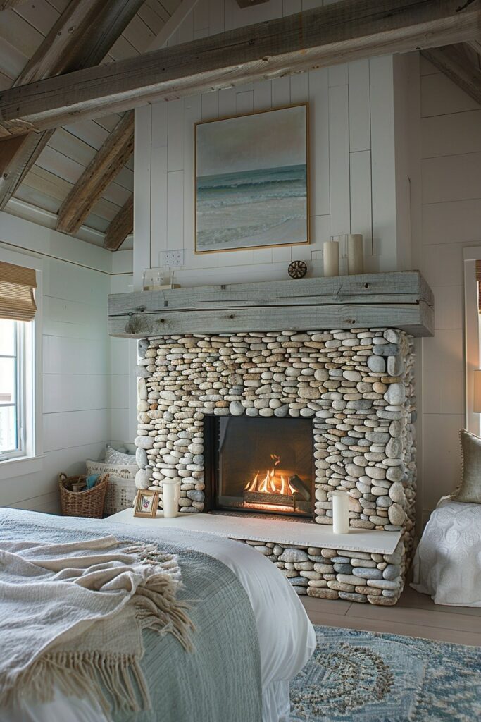 Coastal Comfort: Beach-Themed Bedroom Fireplaces