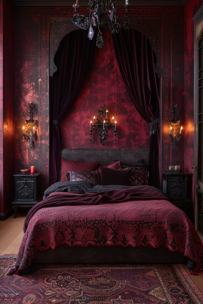 Maroon Mystique Bedroom