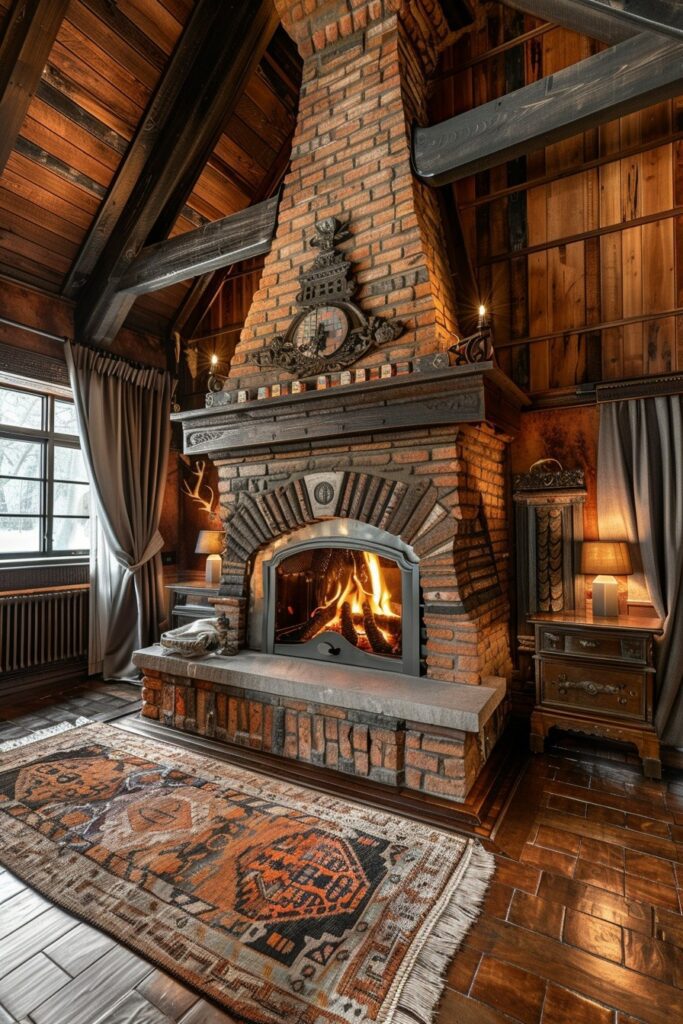 Regal Rustic: Majestic Bedroom Fireplaces