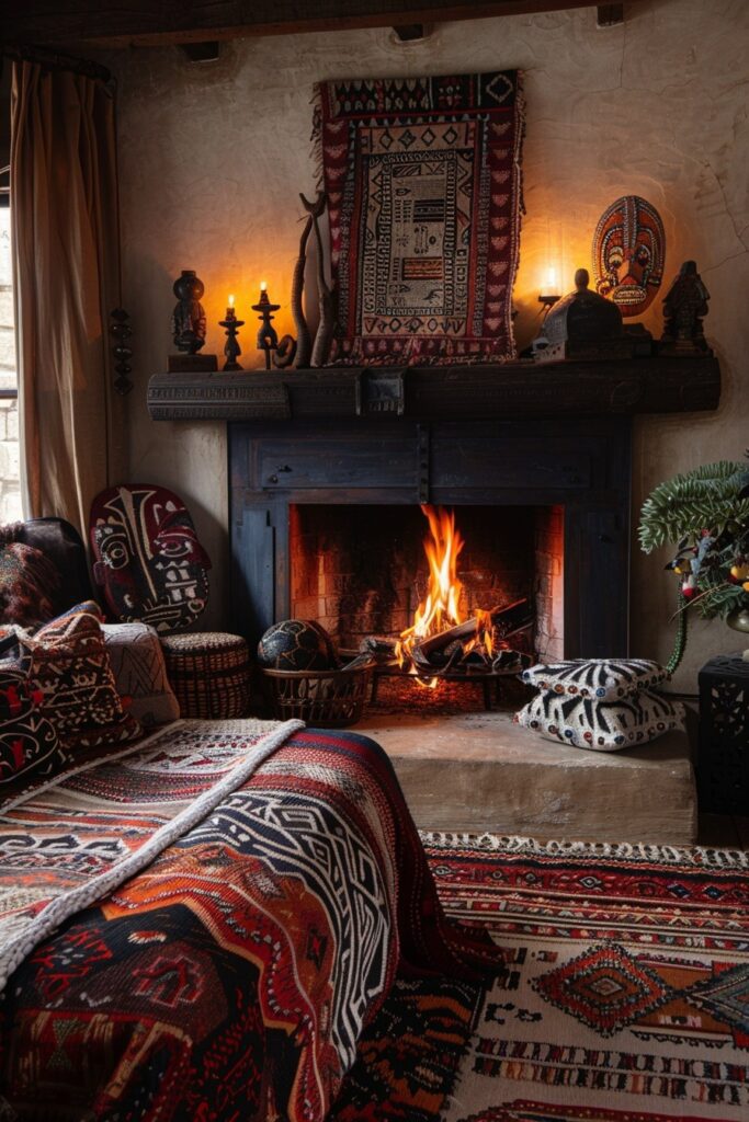 Tribal Boho Fireplace