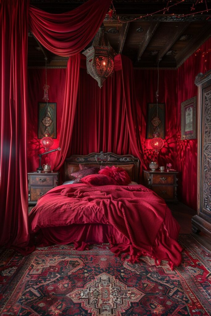 Bohemian Red Velvet Nook