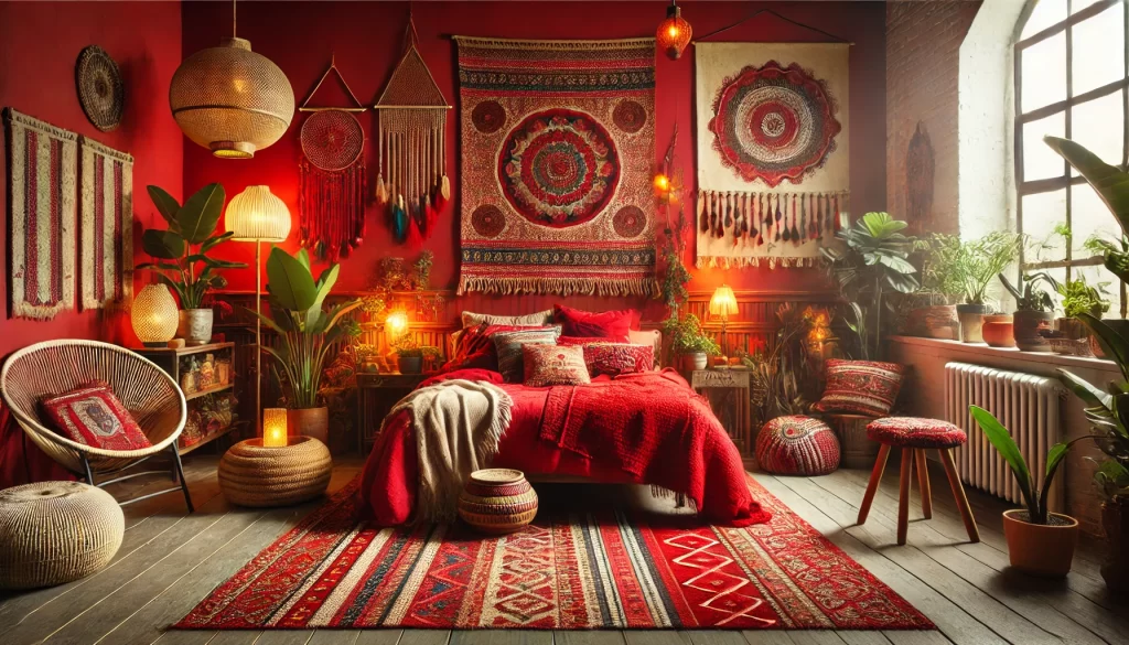 Red Boho Bedroom