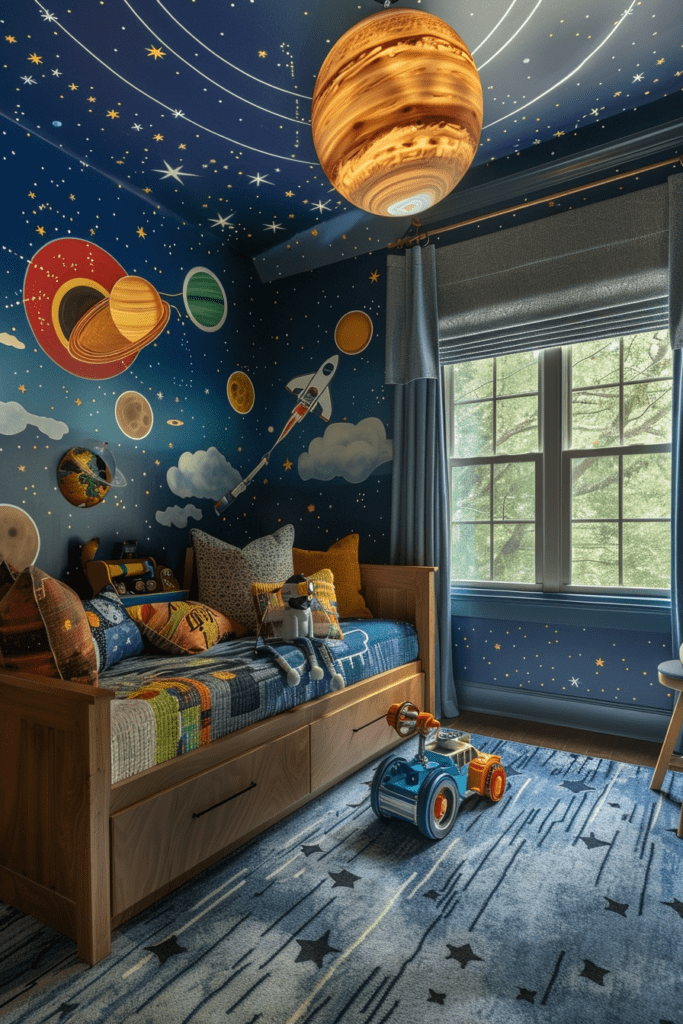 Space Camp Boho Bedroom for Kids