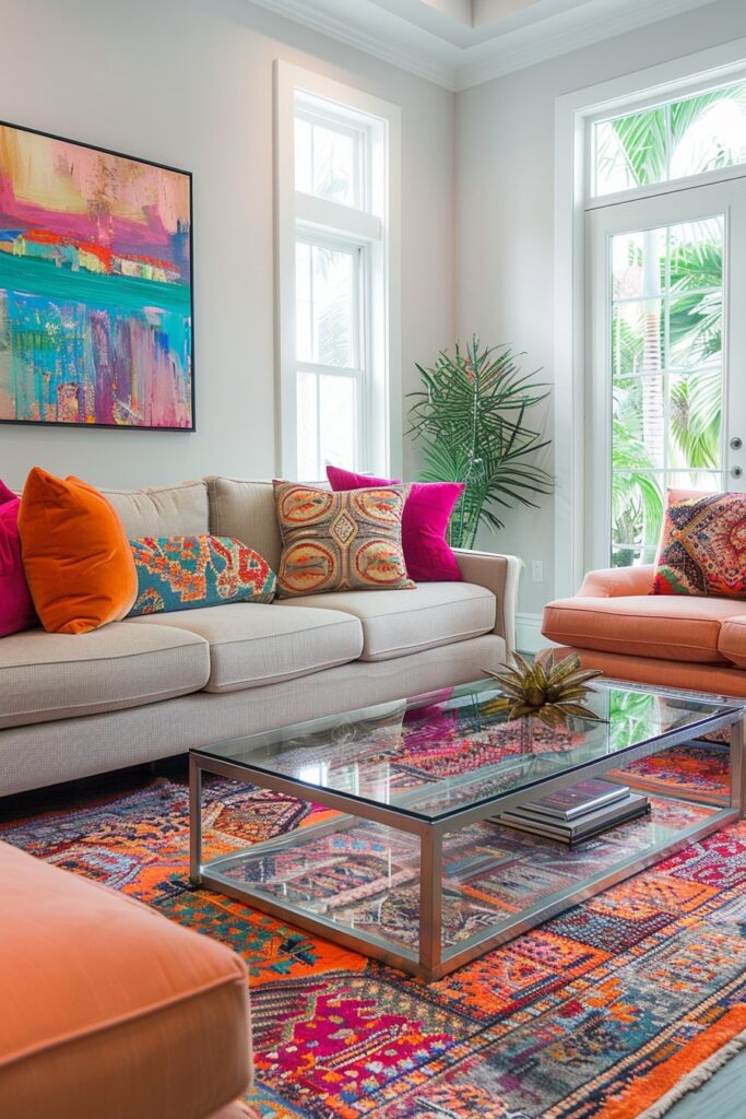 Adding Color to Small Modern Living Rooms