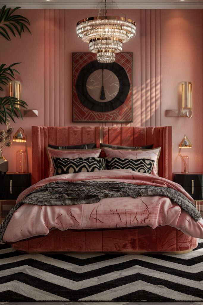 Art Deco Pink and Black Elegance