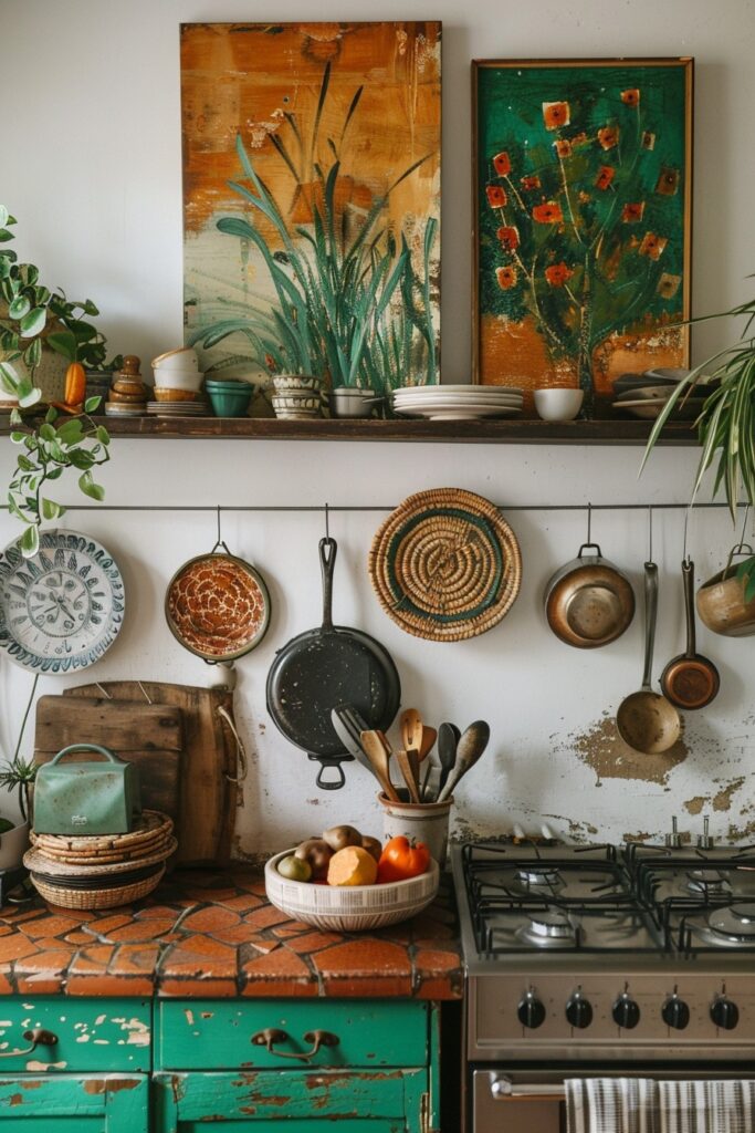 Artistic Boho Wall Decor for Kitchens