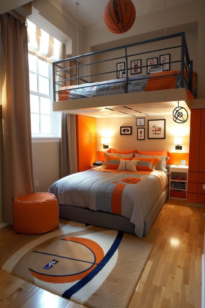 Athletic-Themed Bedroom