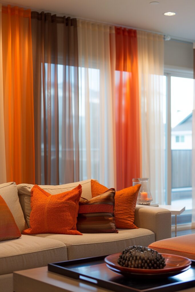 Block Color Sheer Drapes