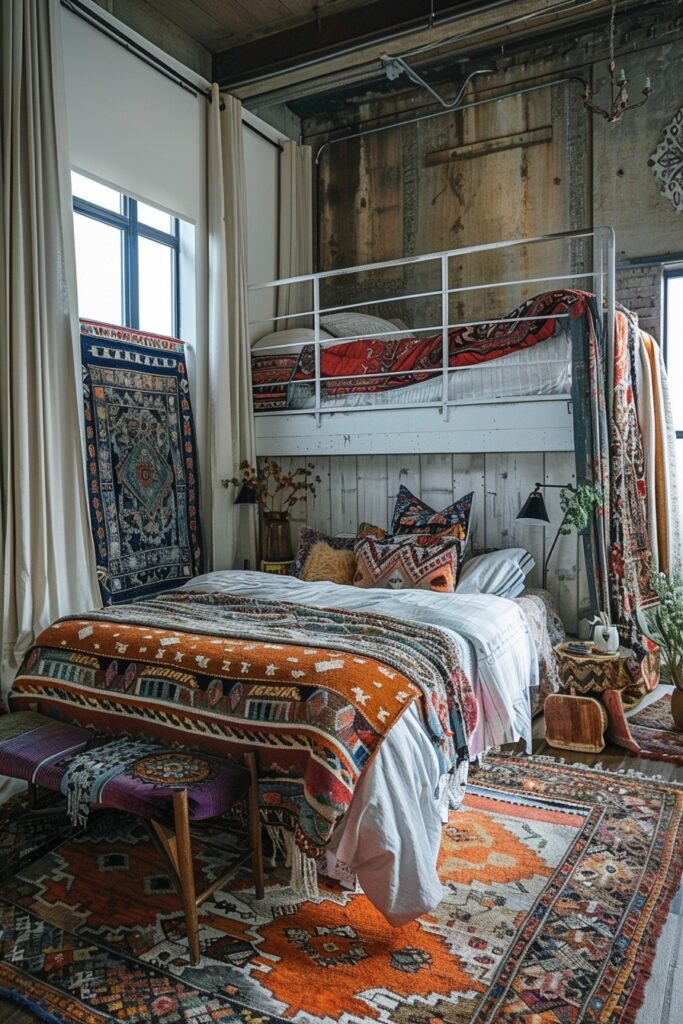 Bohemian Loft Bliss: Ideas for High Ceiling Bedrooms