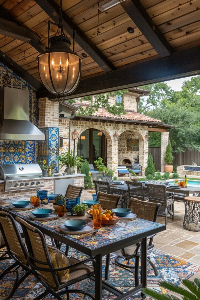 Bohemian Textile Outdoor Kitchen