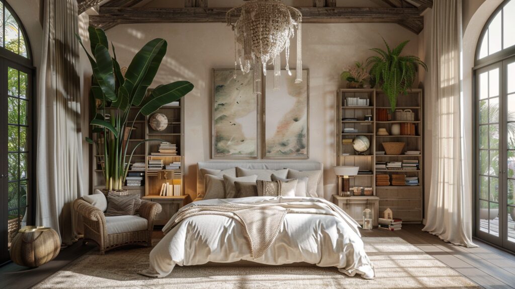 Boho Bedrooms With High Ceilings