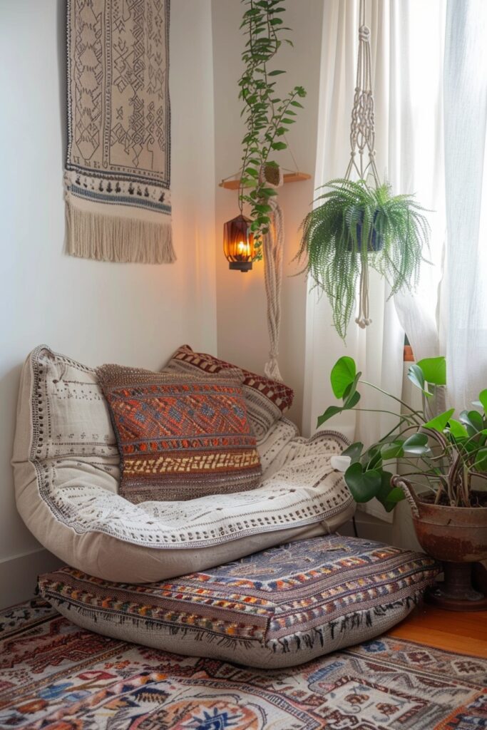 Boho Comfort Corner: Small Bedroom Decor Ideas