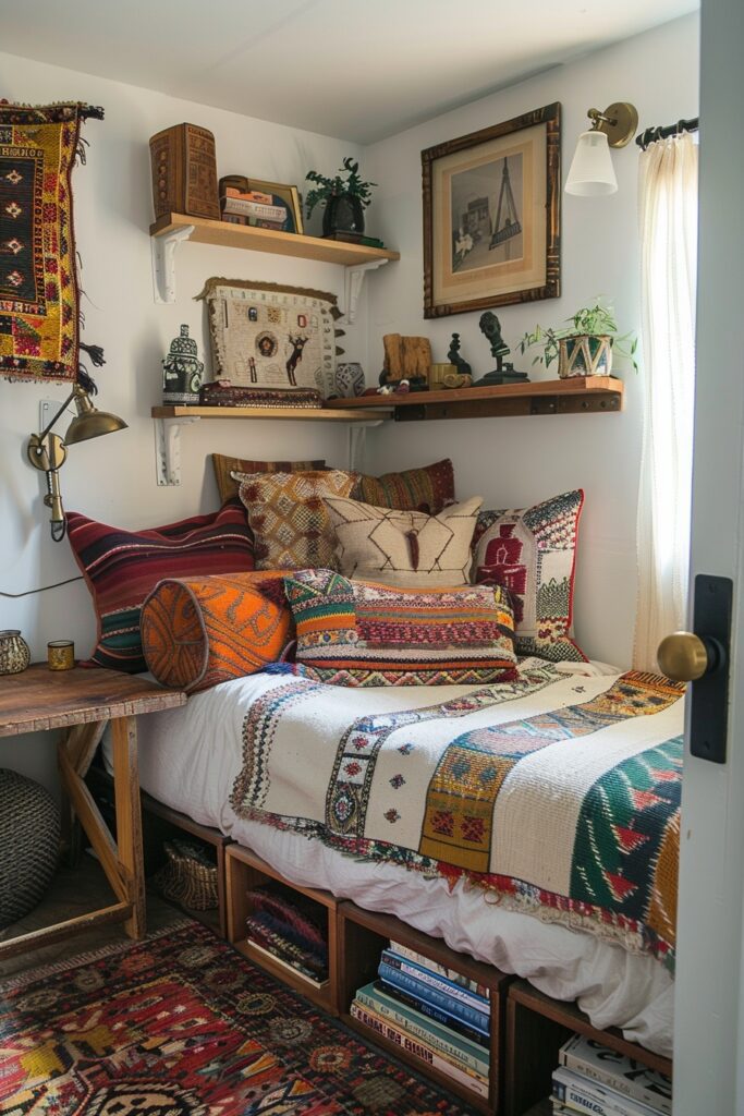 Boho Mini-Oasis: Creative Compact Bedroom Concepts