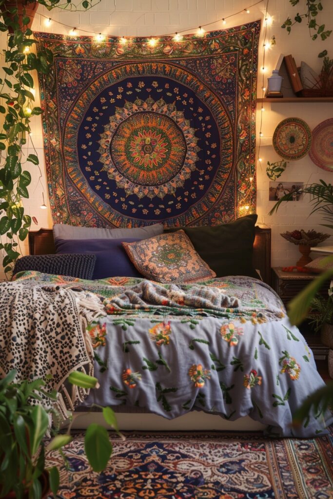 Boho Tapestry Accent Wall