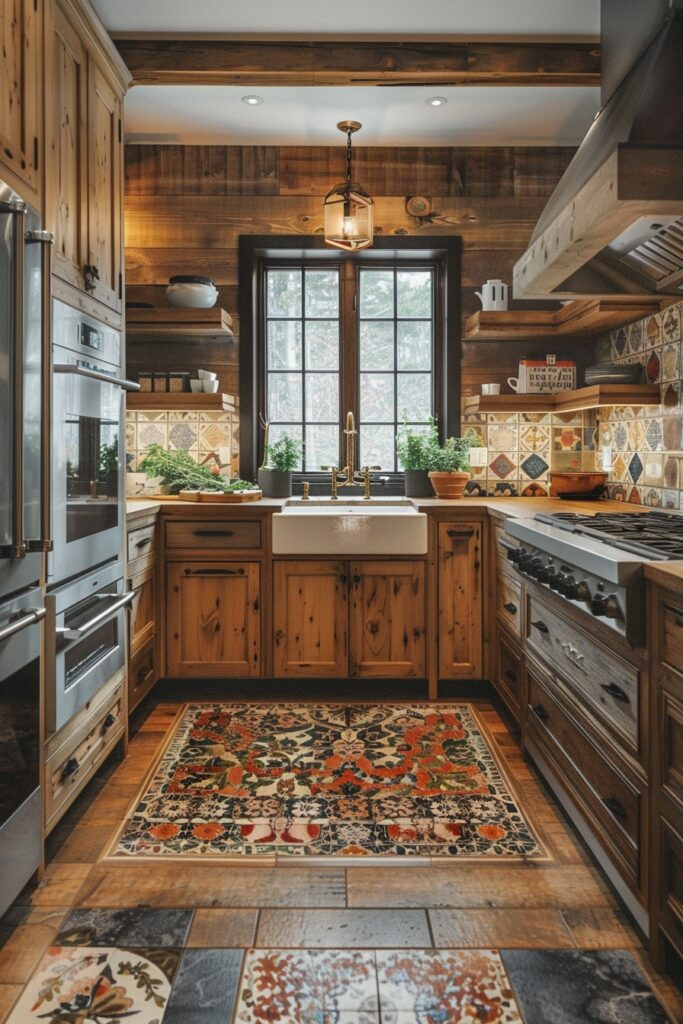 Bold Patterned Boho Kitchen Floors