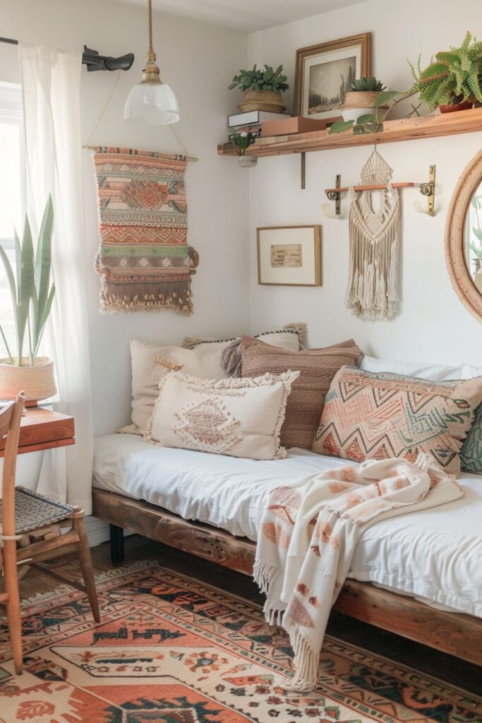 Chic Boho Nook: Compact Bedroom Makeover