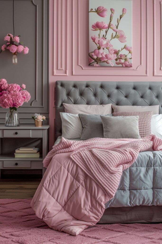 Chic Pink and Gray Area