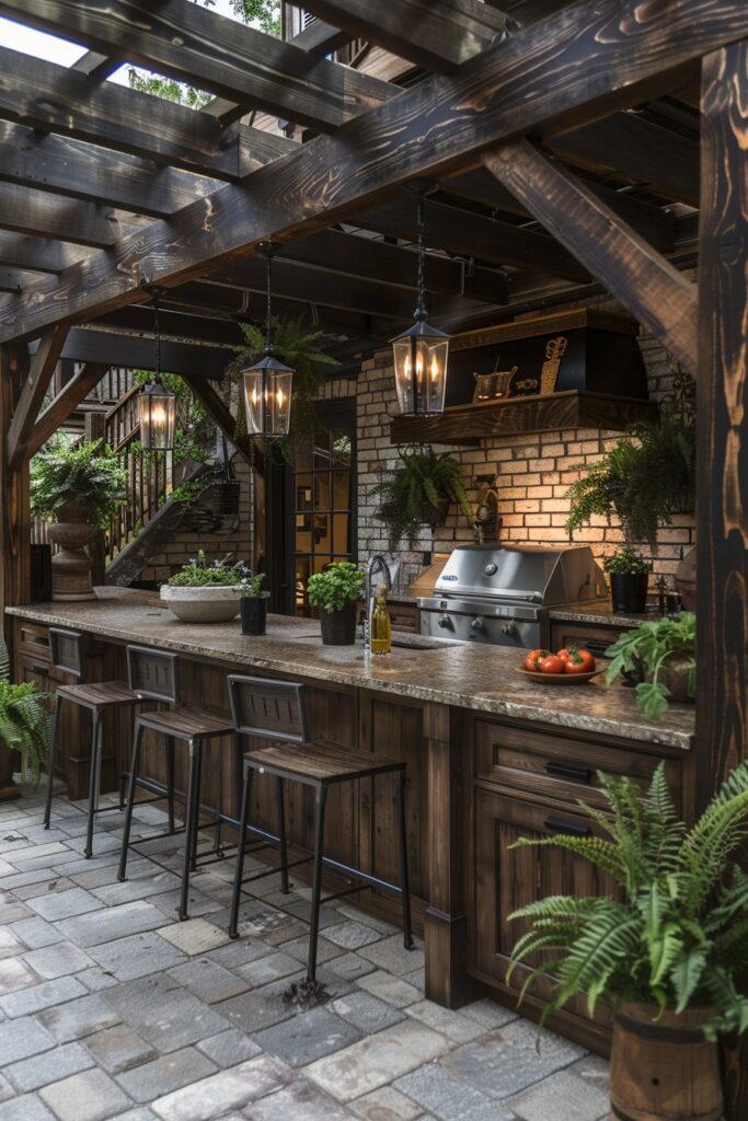 Classic Brick Grill Outdoor Kitchen