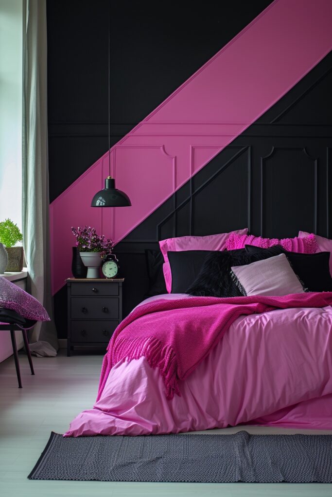 Color Blocked Pink and Black Layout