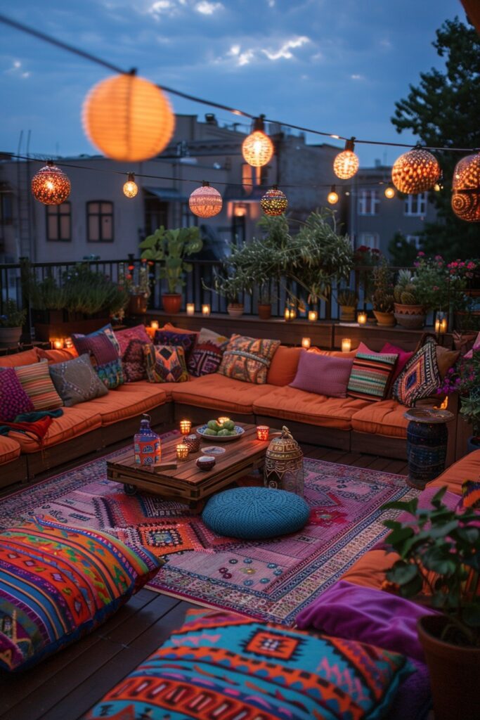 Colorful Boho Rooftop Retreat