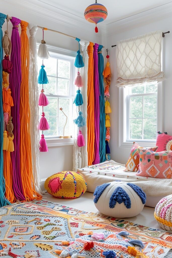 Colorful Fringe Drapes