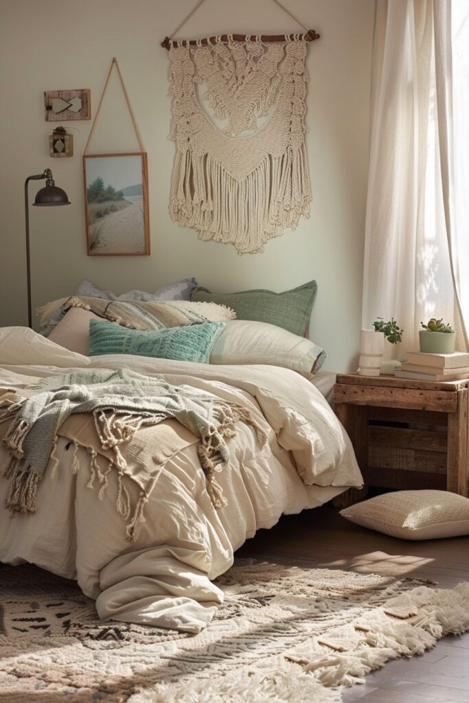 Compact Boho Serenity: Space-Saving Decor Tips