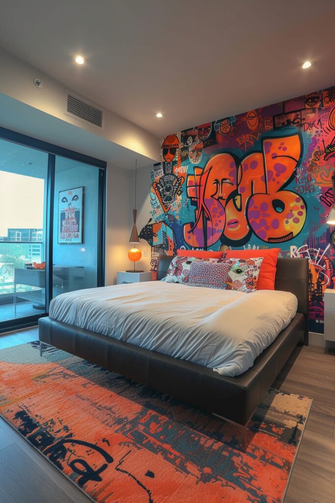 Contemporary Street Art Bedroom