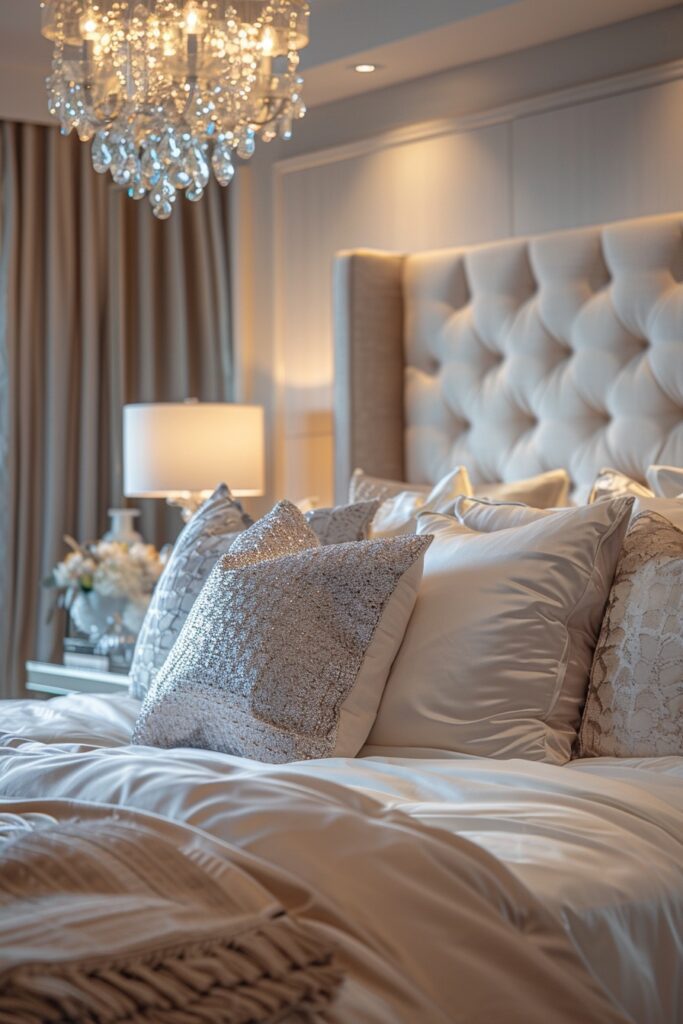 Crystal and Glass Accents for Luxurious Bedrooms