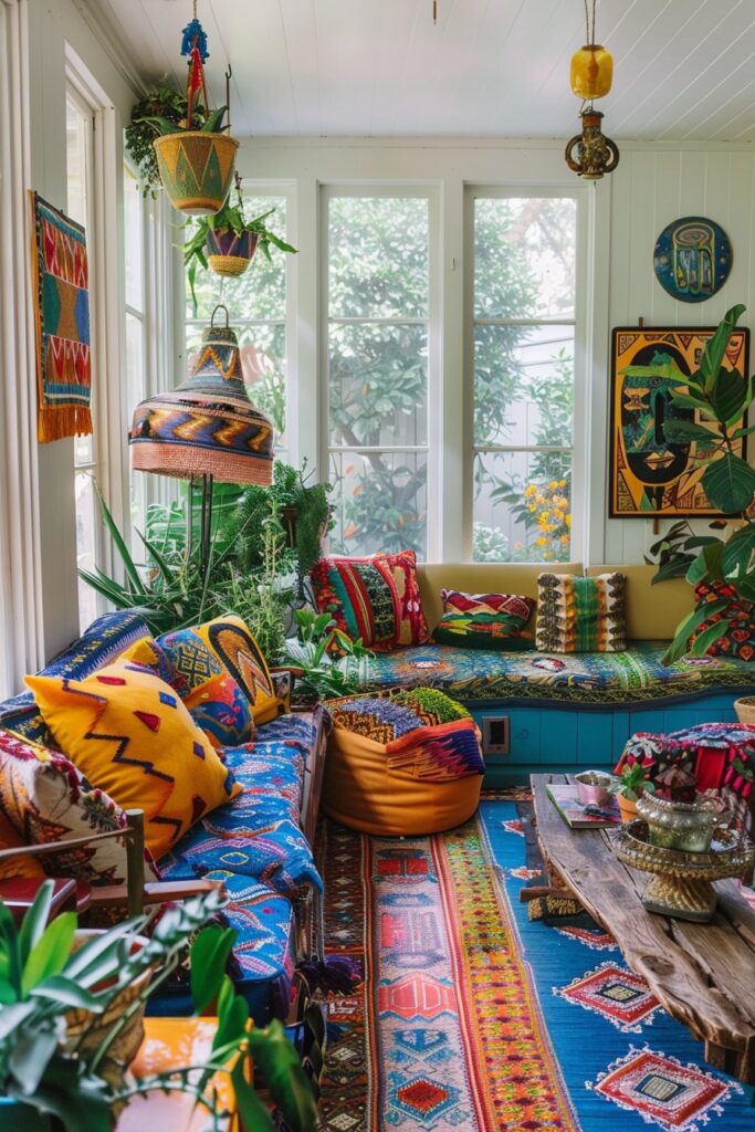 Dynamic Boho Gathering Area