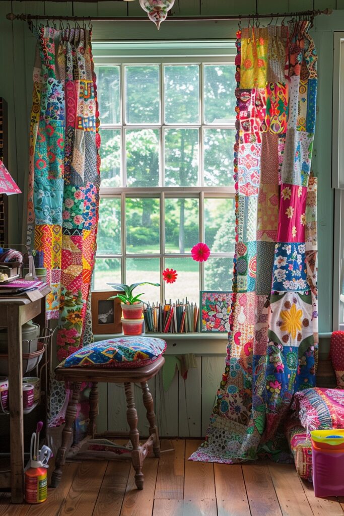 Dynamic Patchwork Curtains