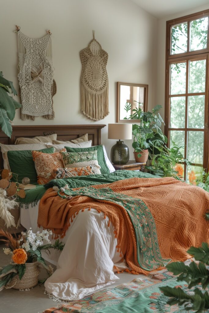 Eclectic Green and Terracotta Corner