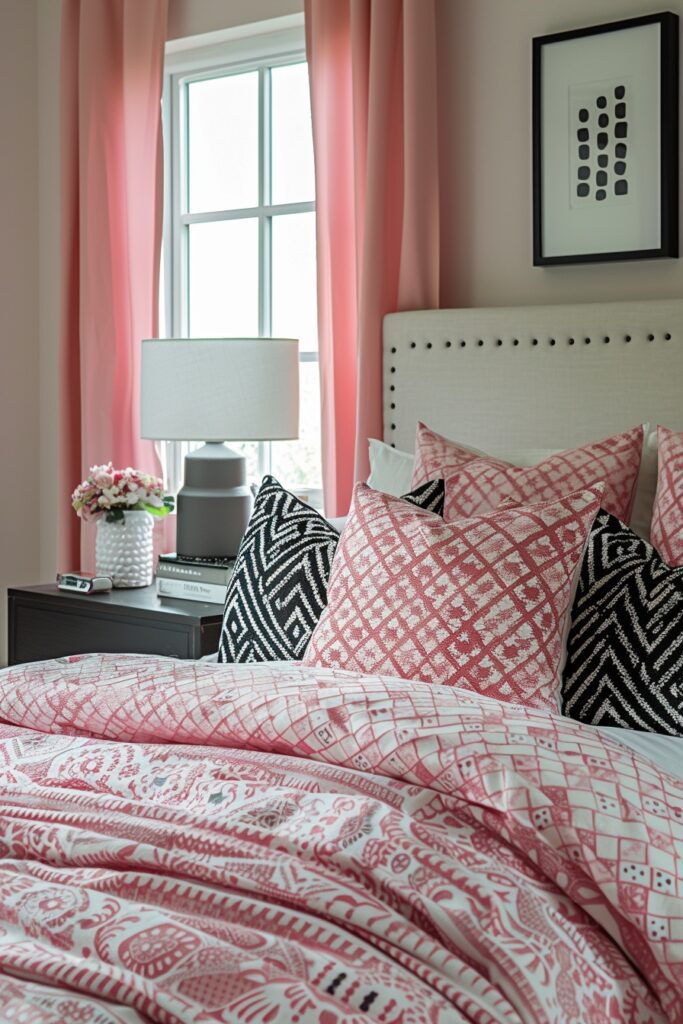 Geometric Pink and Black Design