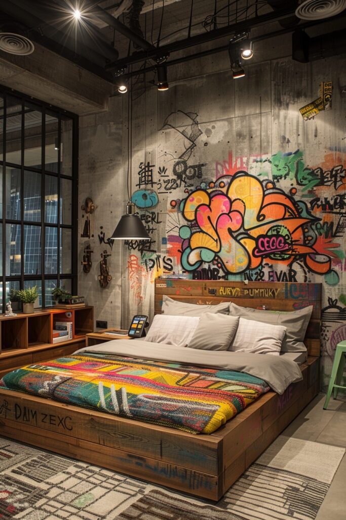 Graffiti-Inspired Urban Bedroom