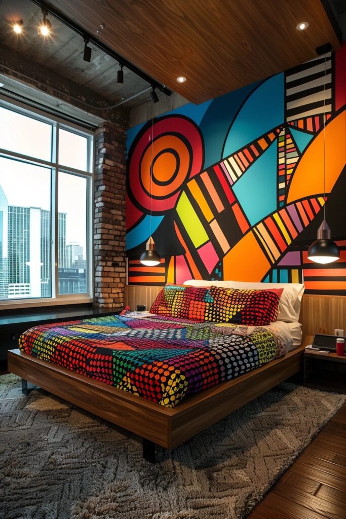 Graphic Mural Bedroom Design