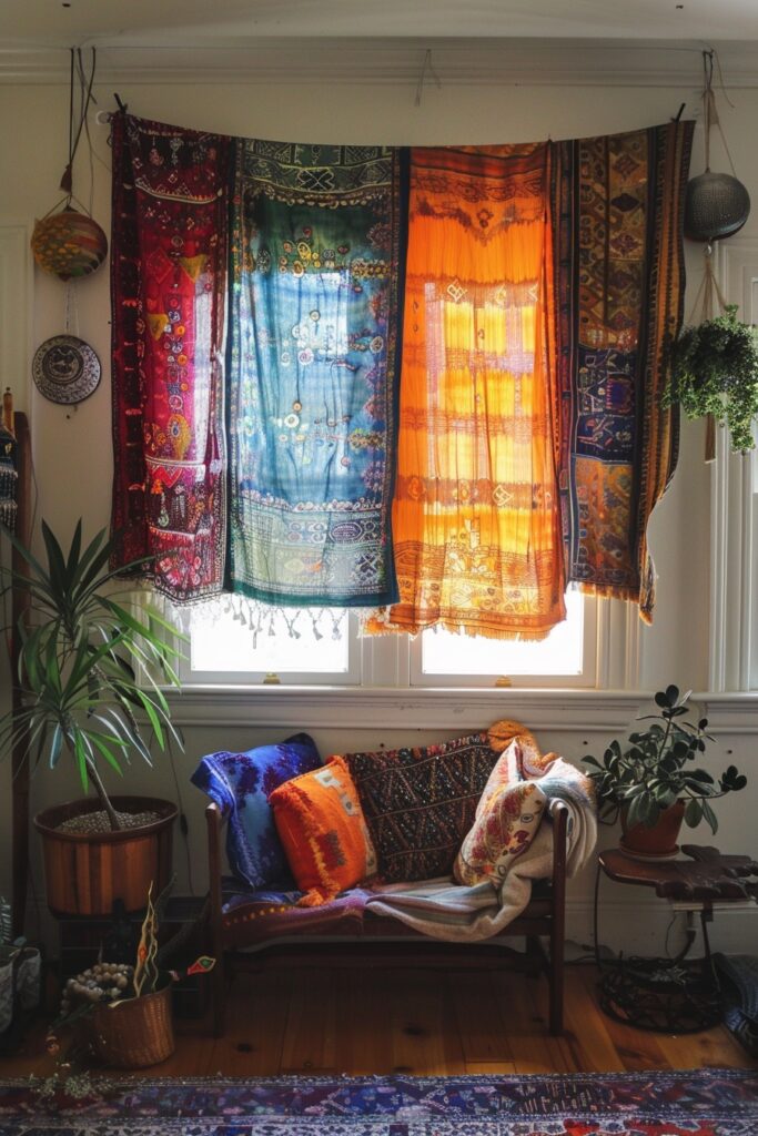 Hand-Dyed Batik Window Scarves