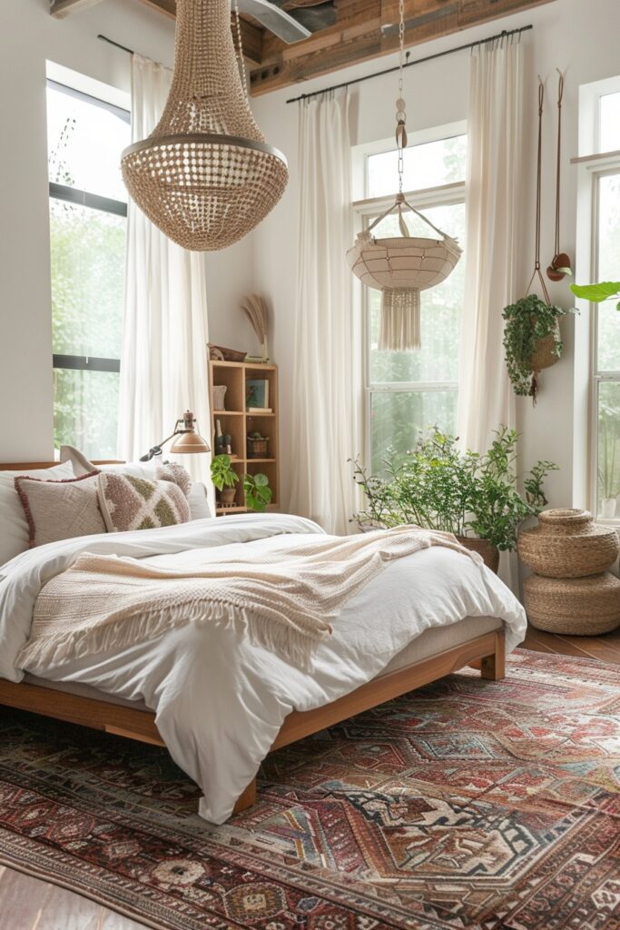 Heavenly Heights: Boho Bedroom Ideas for High Ceilings