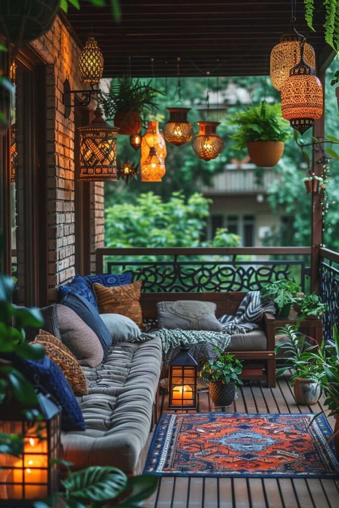 Lantern-Lit Balcony