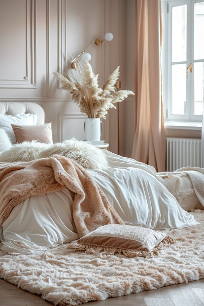 Layered Rugs for Glamorous Bedrooms