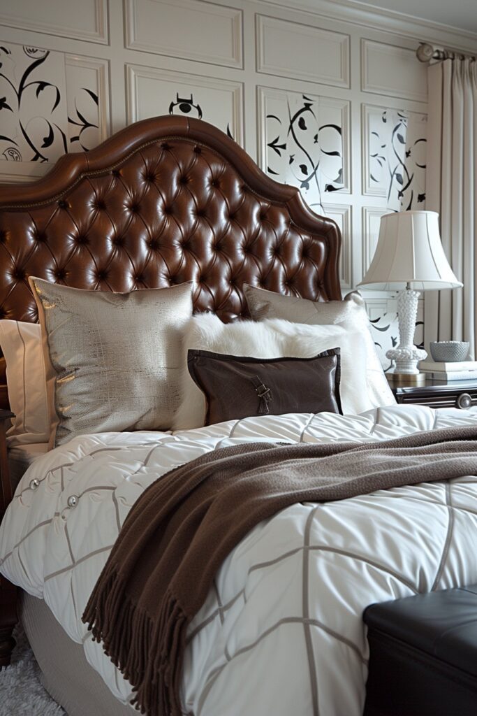 Leather Accents for Glamorous Bedrooms