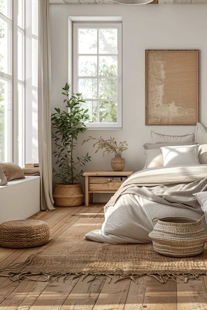 Light and Airy Bedroom with Earthy Tones