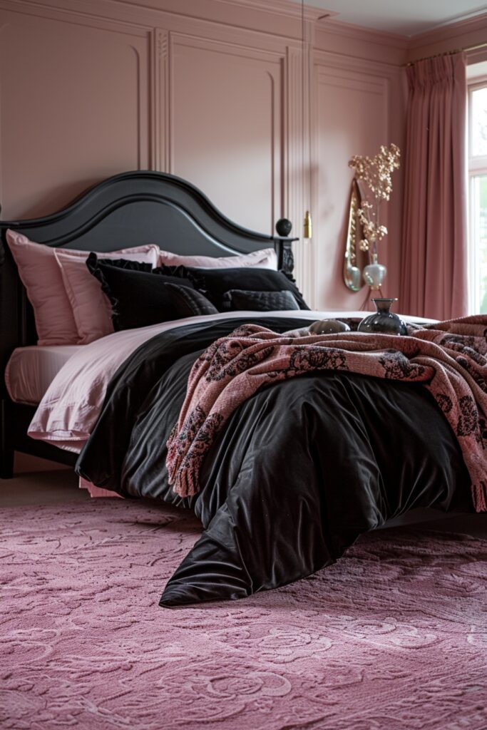 Luxe Pink and Black Bedding