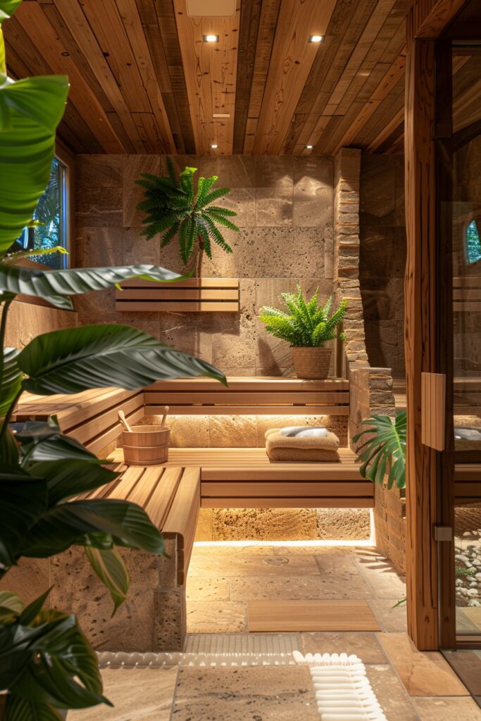 Luxurious Boho Sauna Space