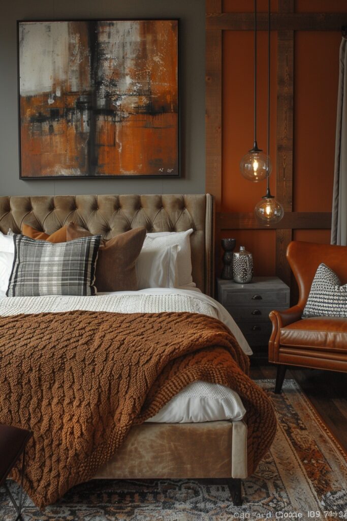 Modern Bedroom with Earthy Accents