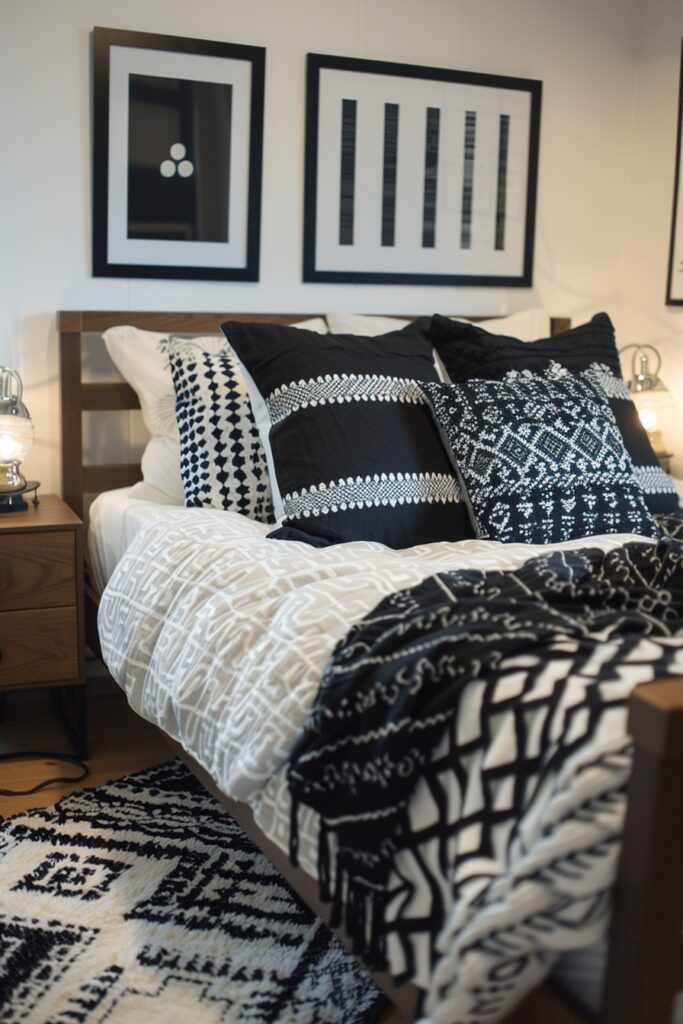 Monochrome Chic: Streamlined Dorm Decor