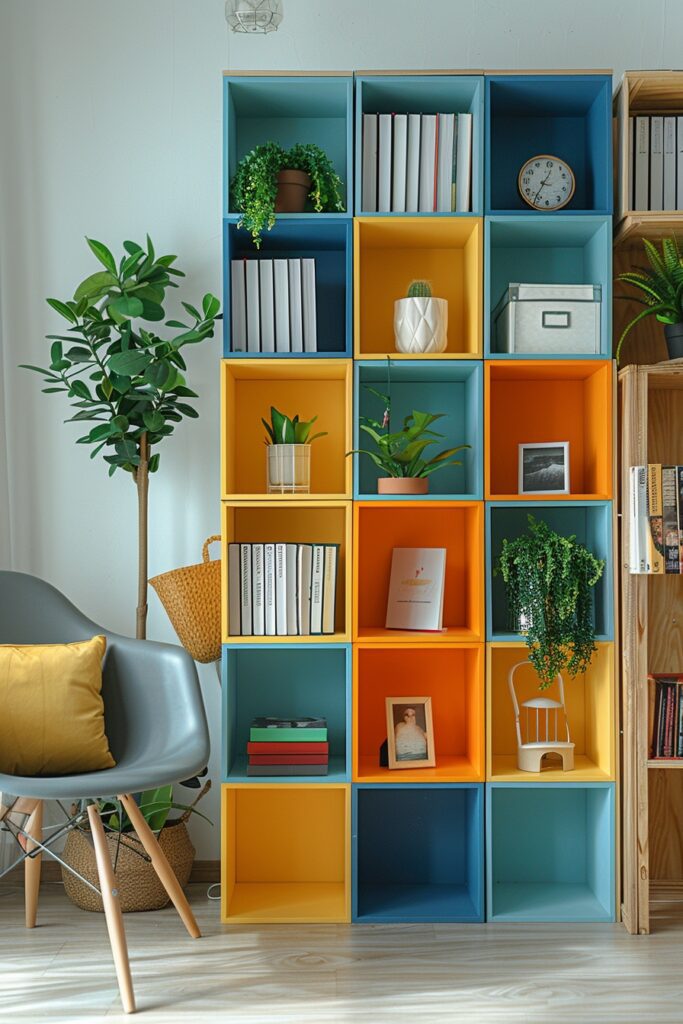 Multicolored Modular Shelving