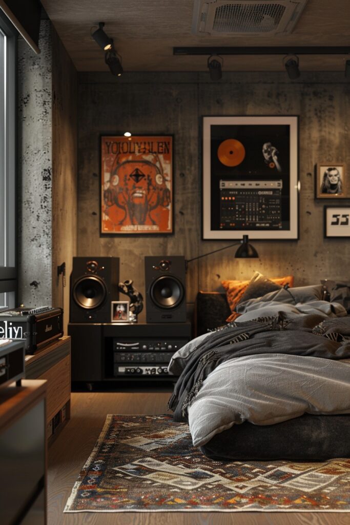 Music Enthusiast's Retreat Bedroom