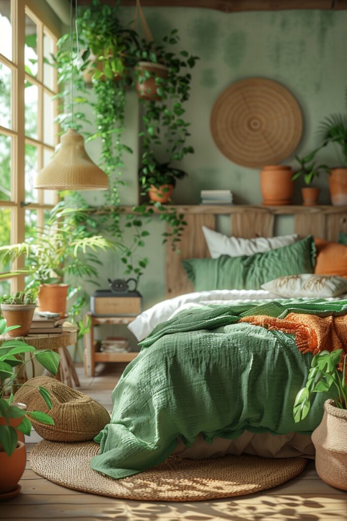 Nature-Inspired Haven in Green and Terracotta