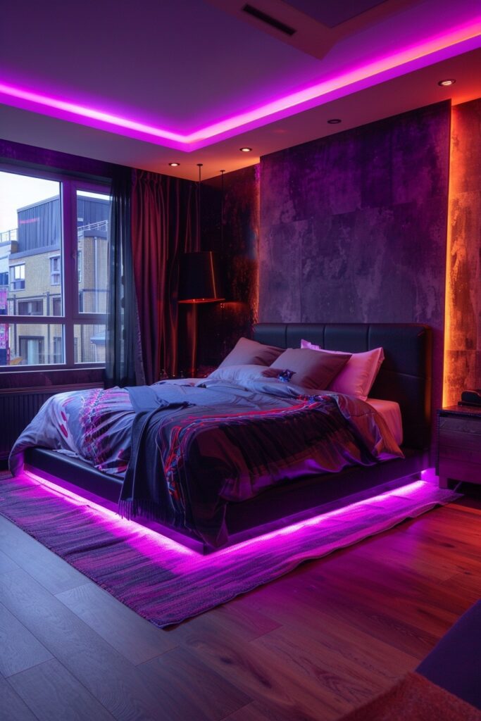 Neon Nights Theme Bedroom