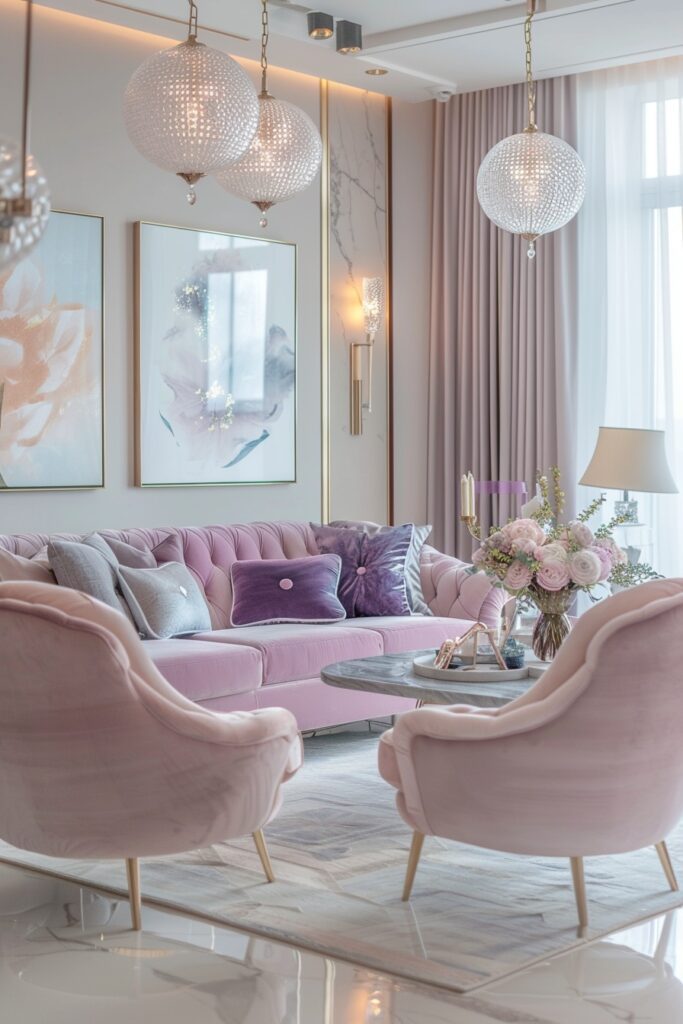 Pastel Geometry Living Area