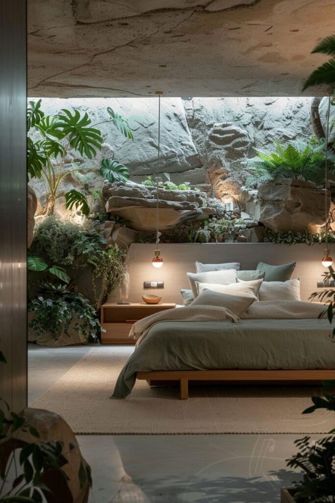 Peaceful Subterranean Bedroom